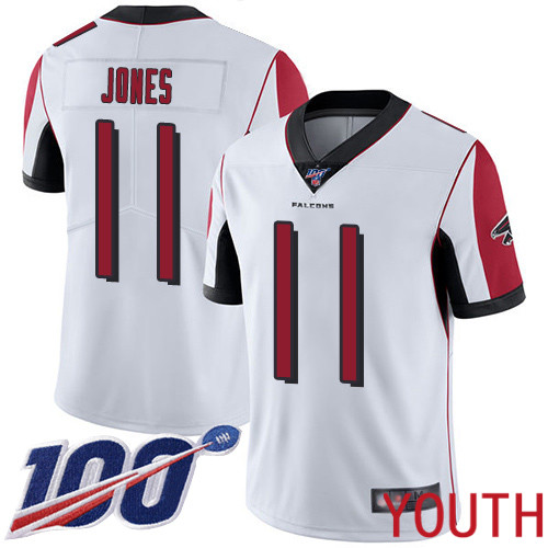 Atlanta Falcons Limited White Youth Julio Jones Road Jersey NFL Football #11 100th Season Vapor Untouchable